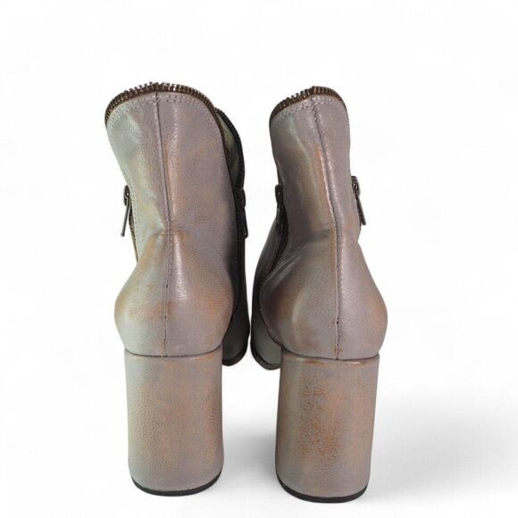 Freebird Steven Jalessa "Smoke Grey" Distressed Heeled Leather Booties Women's10 - Picture 5 of 11